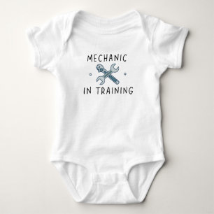 Custom Mechanic in Training Cute Mechanic Baby Bodysuit