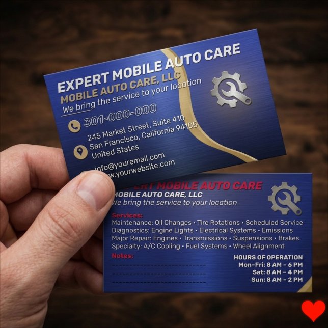Custom mechanic service | Vehicle Car AC repair Business Card (Creator Uploaded)
