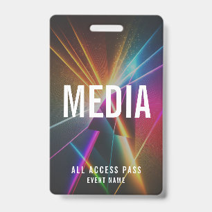 Custom Media Event Staff All Access Pass QR Code ID Badge