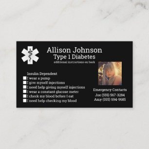 Custom Medical Alert Card Emergency Contacts