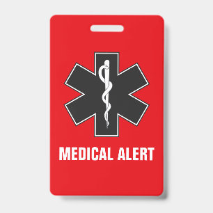Custom Medical Alert ID & Emergency Contact Card Badge