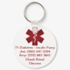 Custom Medical Alert Keychain Red