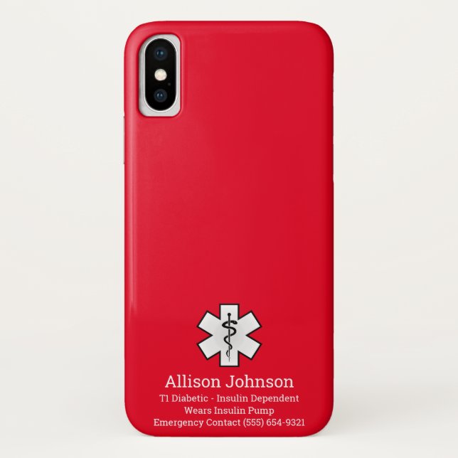 Custom Medical Alert Phone Case (Back)