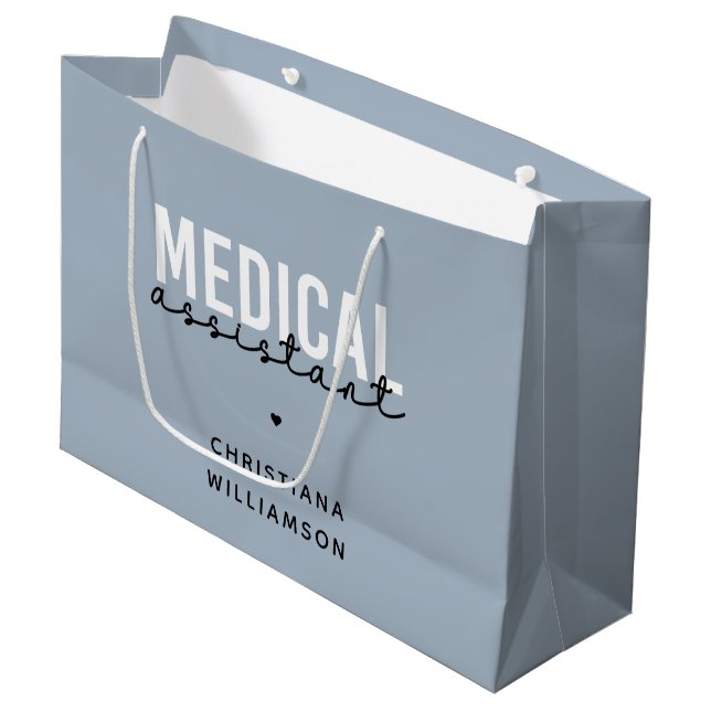 Custom Medical Assistant | Clinical Assistant Gift Large Gift Bag (Front Angled)