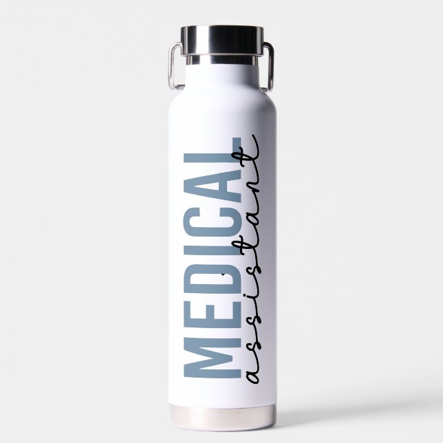 Custom Medical Assistant | Clinical Assistant Gift Water Bottle (Front)