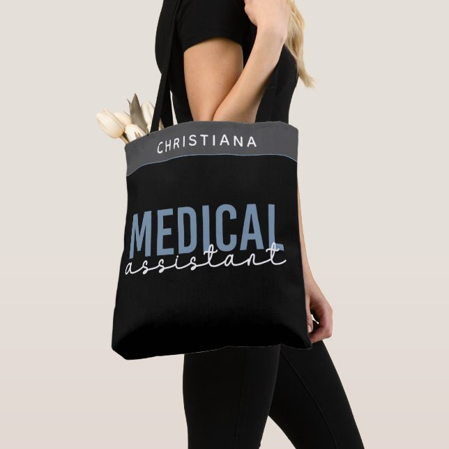 Custom Medical Assistant MA | Clinical Assistant Tote Bag (Close Up)