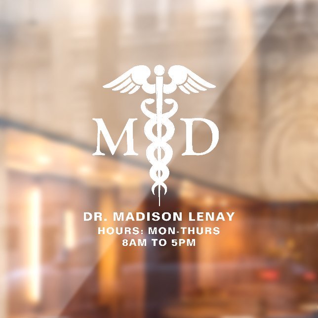 Custom Medical Doctor MD Caduceus Business Hours (Sheet 2)