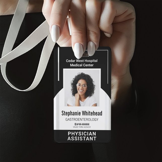 Custom Medical Employee Photo ID Black ID Badge (Creator Uploaded)