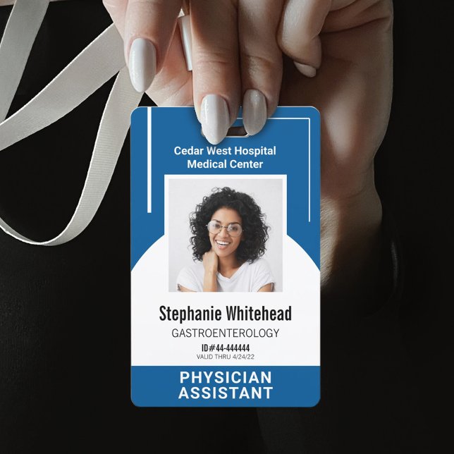 Custom Medical Employee Photo ID Royal Blue Badge (Your photo ID employee badge is not just an identification tool, but a powerful communication medium)