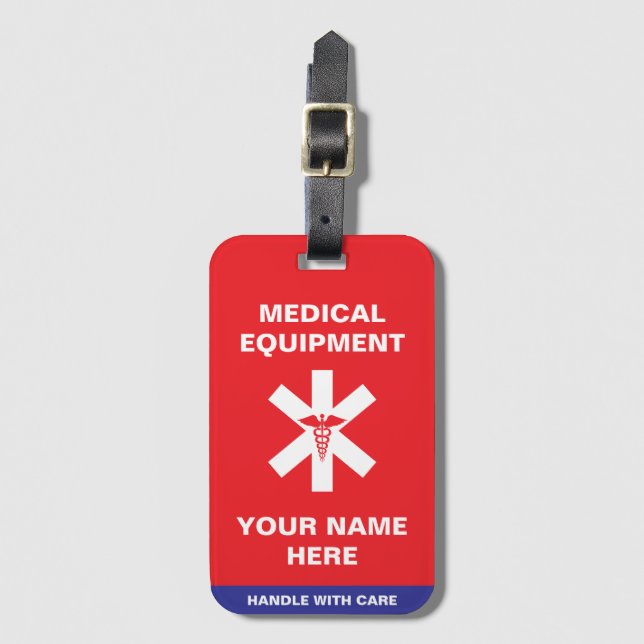 Custom Medical Handle with care Luggage Tag (Front Vertical)