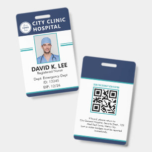 Custom Medical ID Badge   Registered Nurse RN Navy