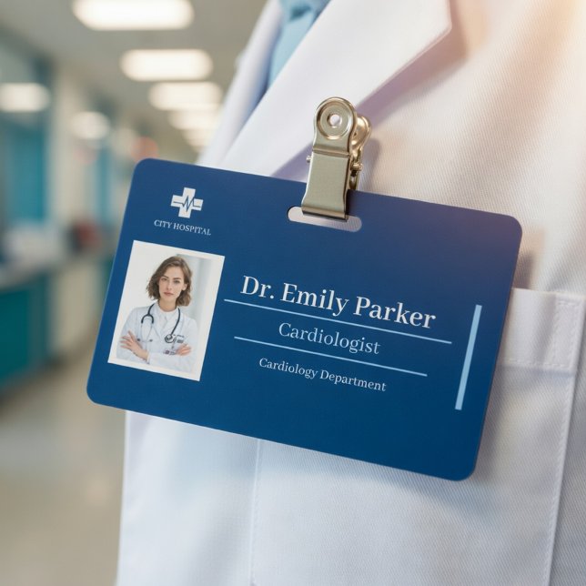 Custom Medical ID Badge Template | Doctor & Lab  (Creator Uploaded)