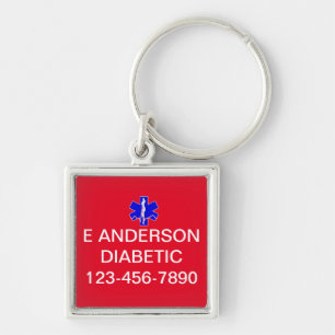 Custom Medical Identification Emergency Alert Key Ring