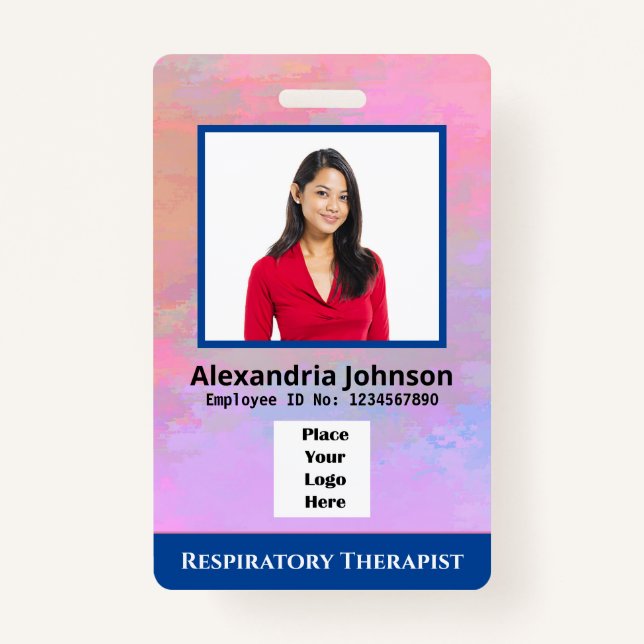 Custom Medical Photo Logo Bar Code ID Card ID Badge (Front)