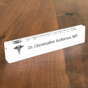 Custom Medical School Doctor Graduation Nameplate