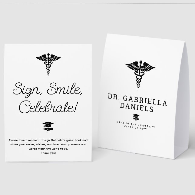 Custom Medical School Graduation Guest Book  (Front/Back)