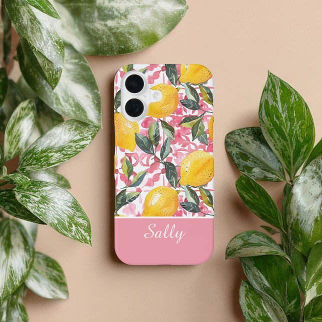 Custom Mediterranean Style Lemon Pattern iPhone 16 Case (Creator Uploaded)