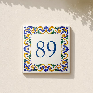 Custom Mediterranean Villa Address Ceramic Tile