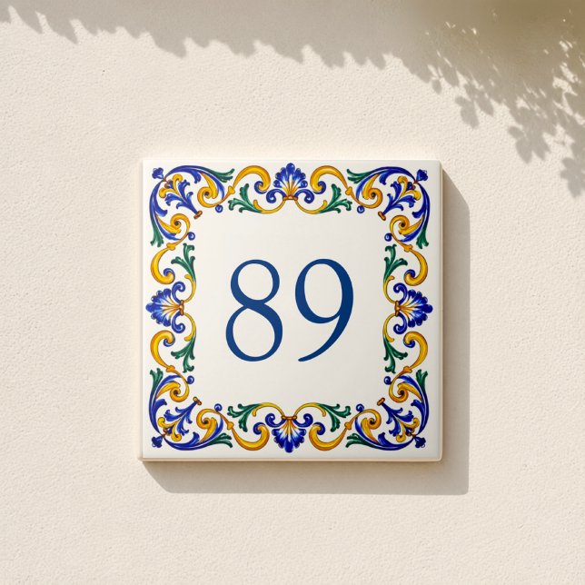 Custom Mediterranean Villa Address Ceramic Tile (Creator Uploaded)
