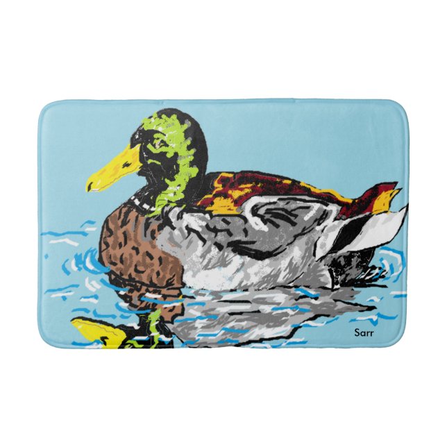 Custom Medium Bath Mat/Duck in the Pond Mat (Front)
