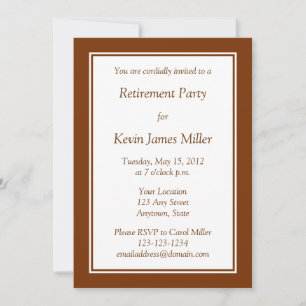Custom Medium Brown Invitation with Brown Text
