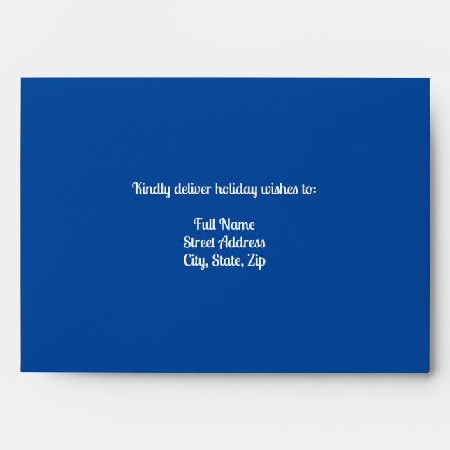 Custom Medium Electric Blue Christmas Envelope (Front)