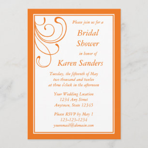 Custom Medium Orange Invitation - Elegant Flourish