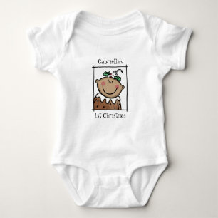 Custom Medium Skin Tone Baby's First Christmas Baby Bodysuit