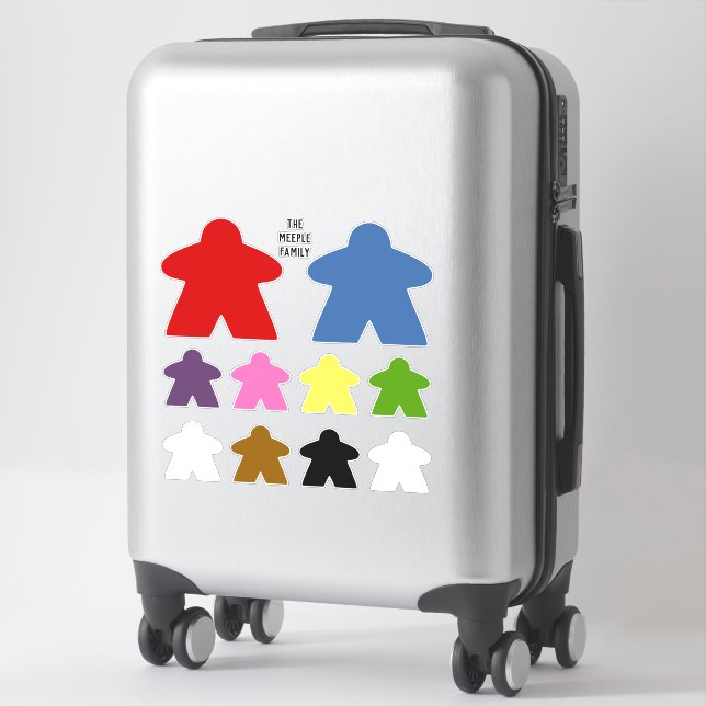 Custom Meeple family car vinyl decal stickers (Suitcase)