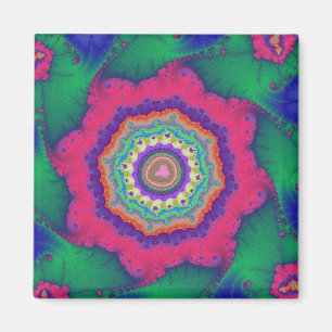 Custom Melon Pink Pinwheel Square Magnet