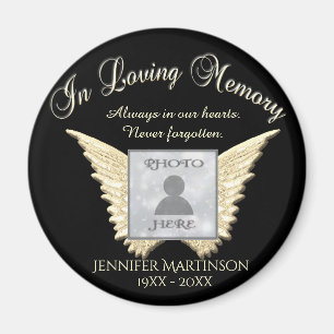 Custom Memorial   Angel Wings Add Photo Magnet