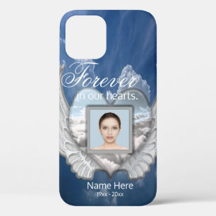 Custom Memorial Angel Wings Heart Add Photo iPhone 12 Pro Case