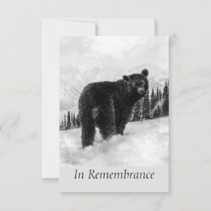 Custom Memorial Animal Watercolor Mountain Bear Invitation