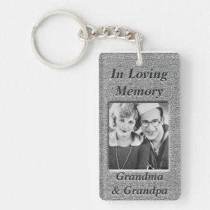 Custom Memorial Anique Silver Look Key Ring