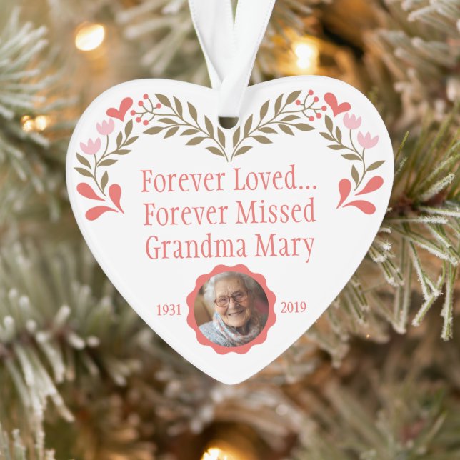 Custom Memorial Christmas Ornament with Photo (Tree)