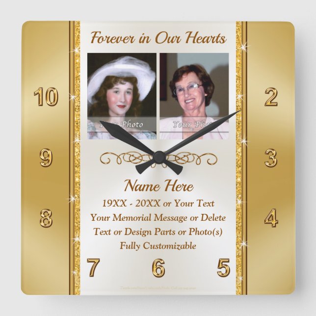 Custom Memorial Clock for Loss of Grandmother (Front)