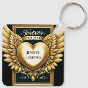 Custom Memorial Heart Key Ring