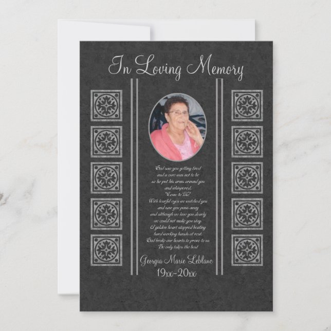 Custom Memorial Keepsakes Announcement (Front)