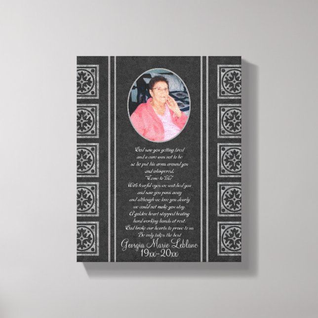 Custom Memorial Keepsakes Canvas Print (Front)