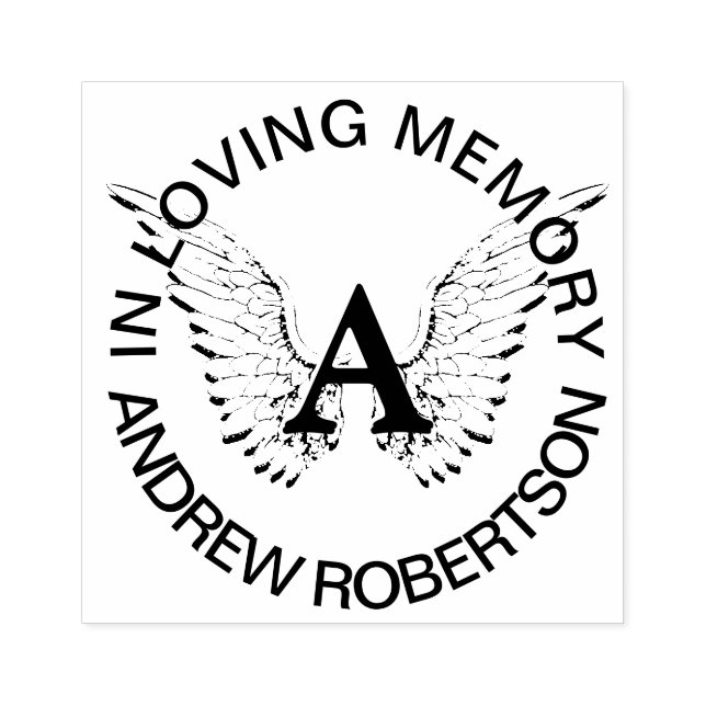 Custom Memorial Monogram Rubber Stamp (Imprint)