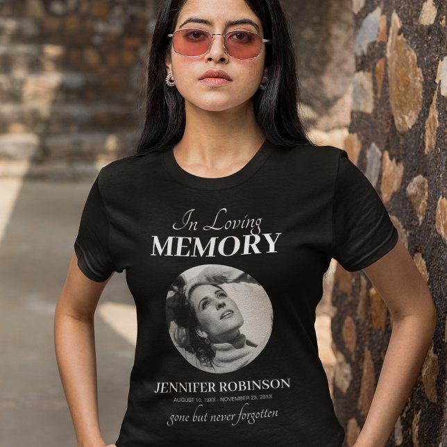 Custom Memorial Photo Funeral T-Shirt (Creator Uploaded)
