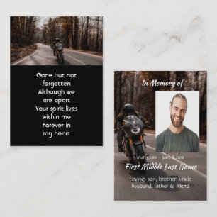 Custom Memorial Photo Motorcycle Biker  Business Card