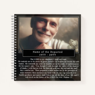 Custom Memorial Photo Name Bible Verse Guest Notebook
