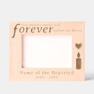 Custom Memorial Remembrance Candle with Hearts Etched Frames