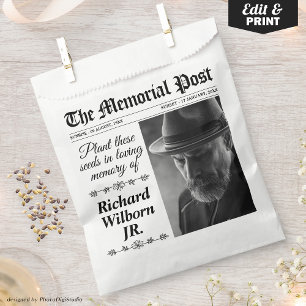 Custom Memorial Seeds Packet Funeral Funeral  Favour Bag