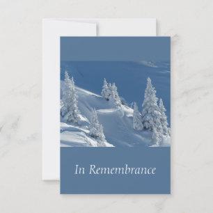 Custom Memorial Service Beautiful Mountain Skiing Invitation