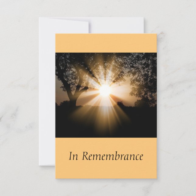 Custom Memorial Service Beautiful Sunshine Invitation (Front)