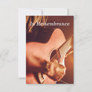Custom Memorial Service Guitar Player Music Invita Invitation