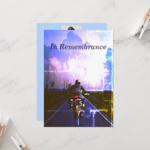 Custom Memorial Service Motorcycle Biker Chopper Invitation