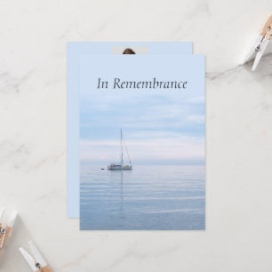 Custom Memorial Service Sailing Sailboat Lake Inv Invitation